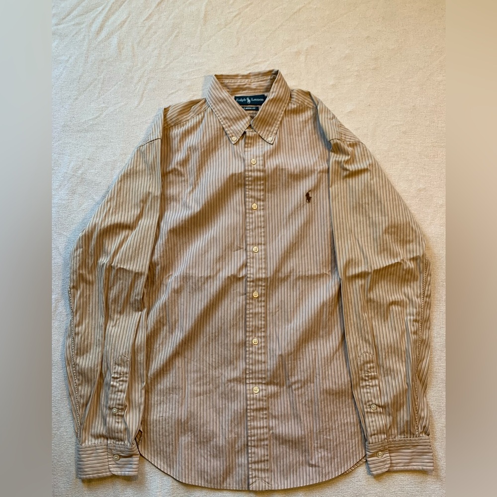 Brown striped Ralph Lauren button down